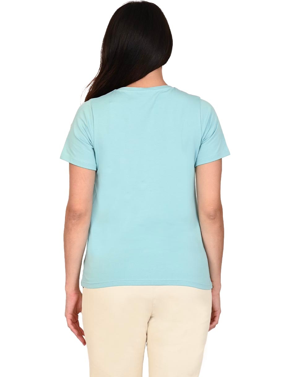 Playera manga corta Daphne cuello v mujer 3