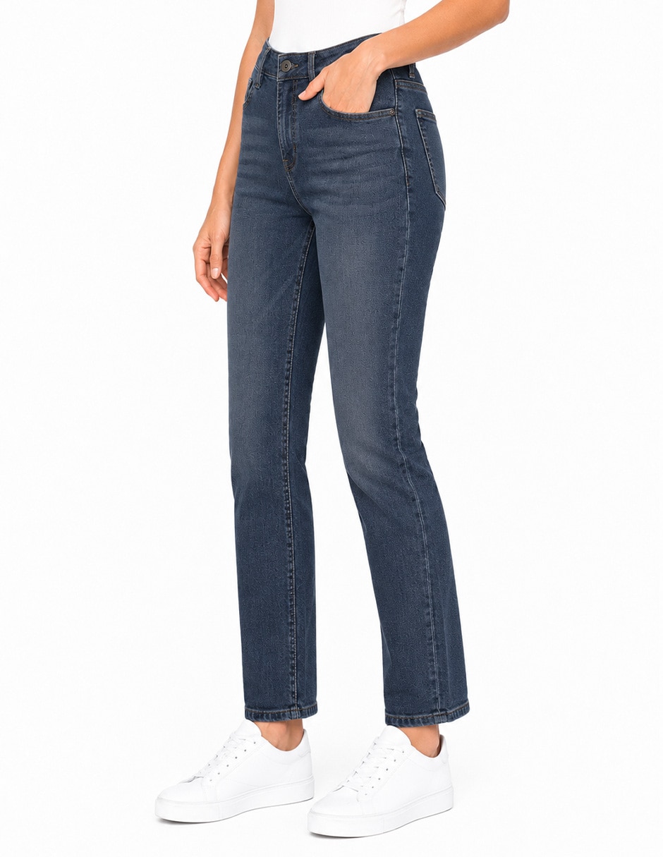 Jeans regular bota corte cintura para mujer 2