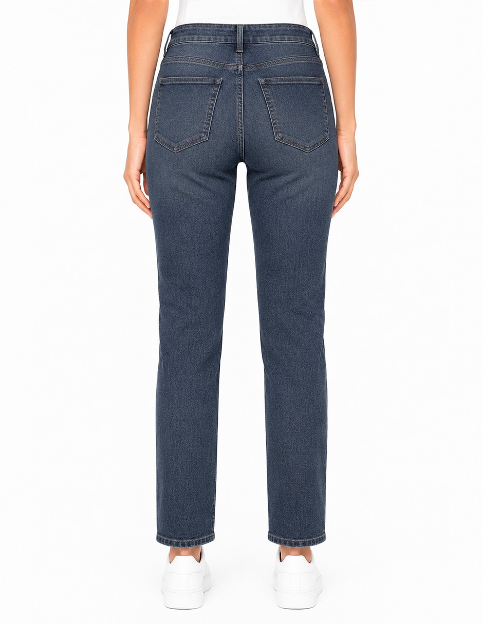 Jeans regular bota corte cintura para mujer 5
