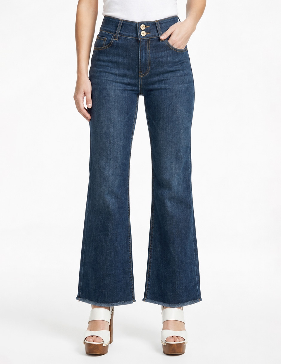 Jeans regular bota corte cintura para mujer Jeans regular bota corte cintura para mujer
