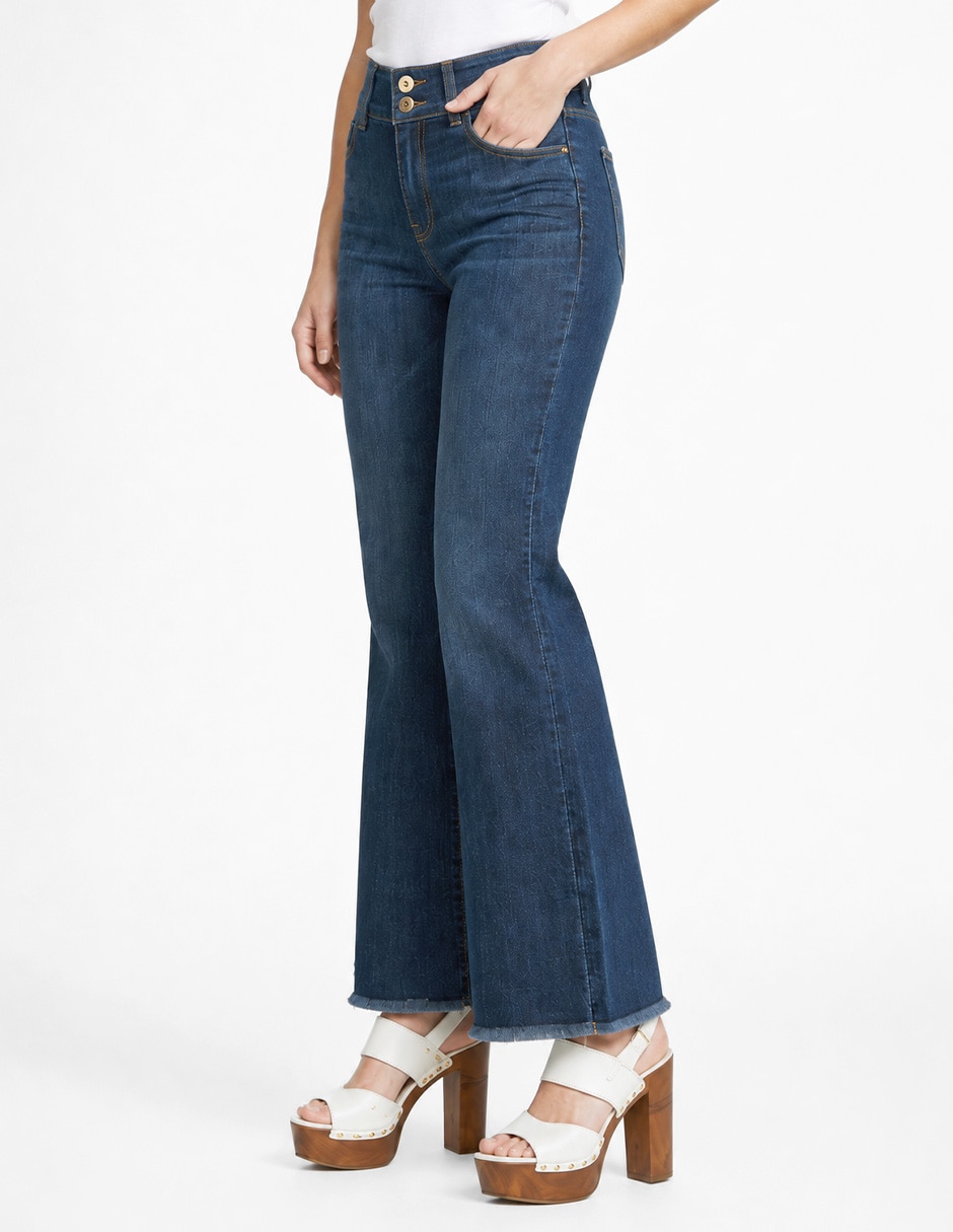 Jeans regular bota corte cintura para mujer 5