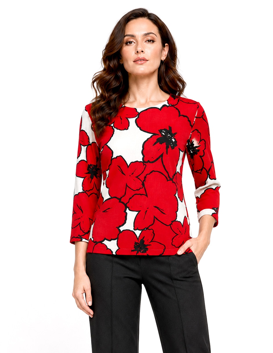 Blusa manga 3/4 para mujer