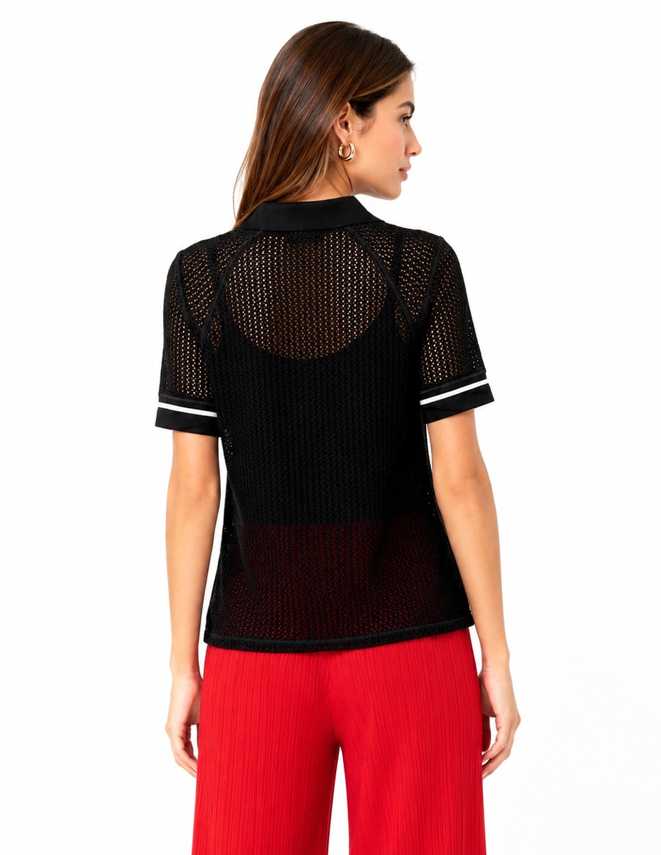 Blusa manga corta para mujer 4
