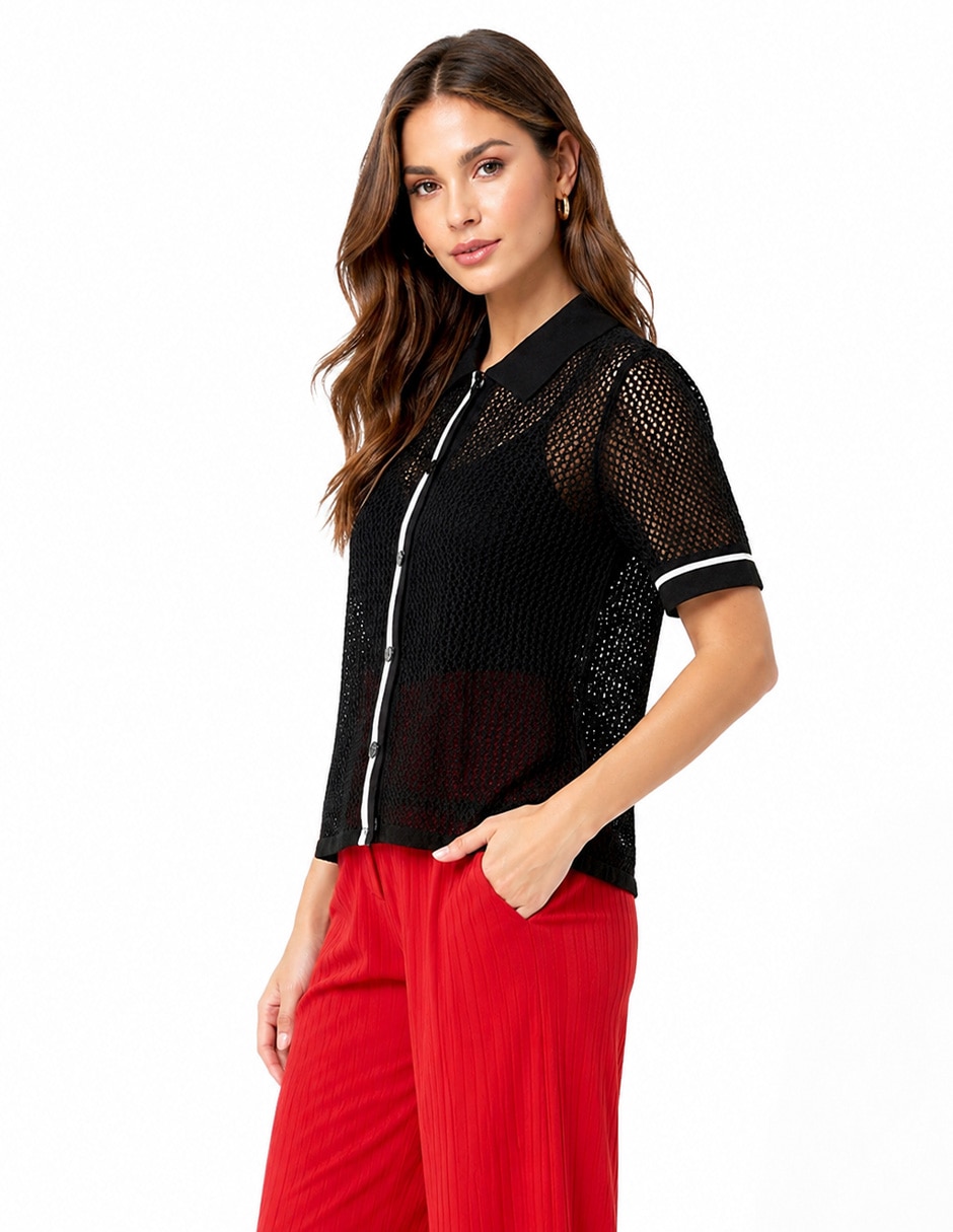 Blusa manga corta para mujer 5