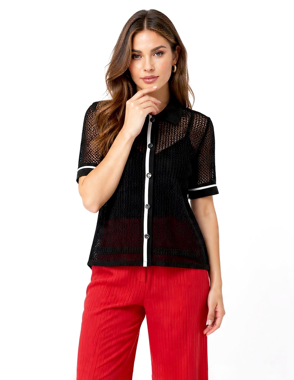 Blusa manga corta para mujer