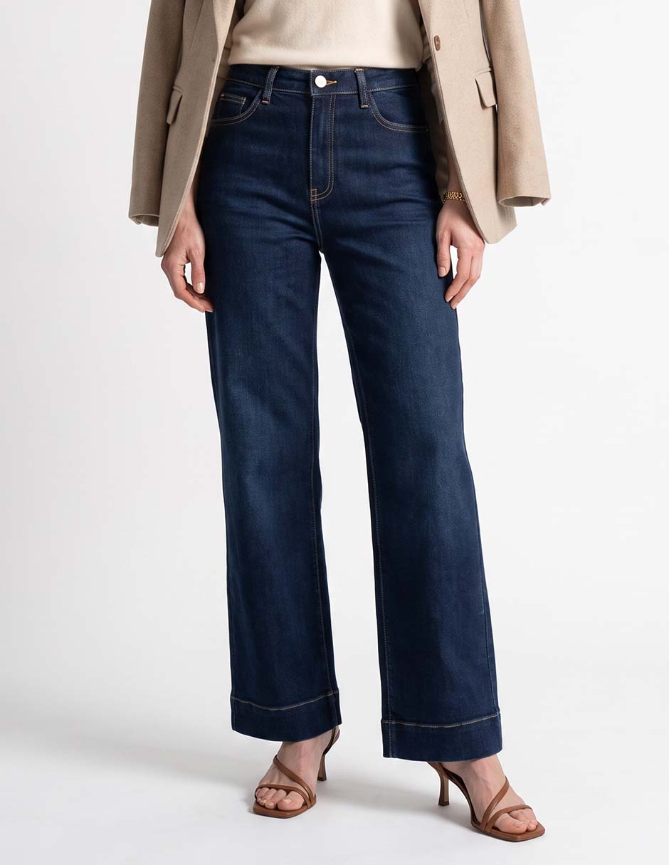 Jeans bota 226945 corte cintura para mujer 1