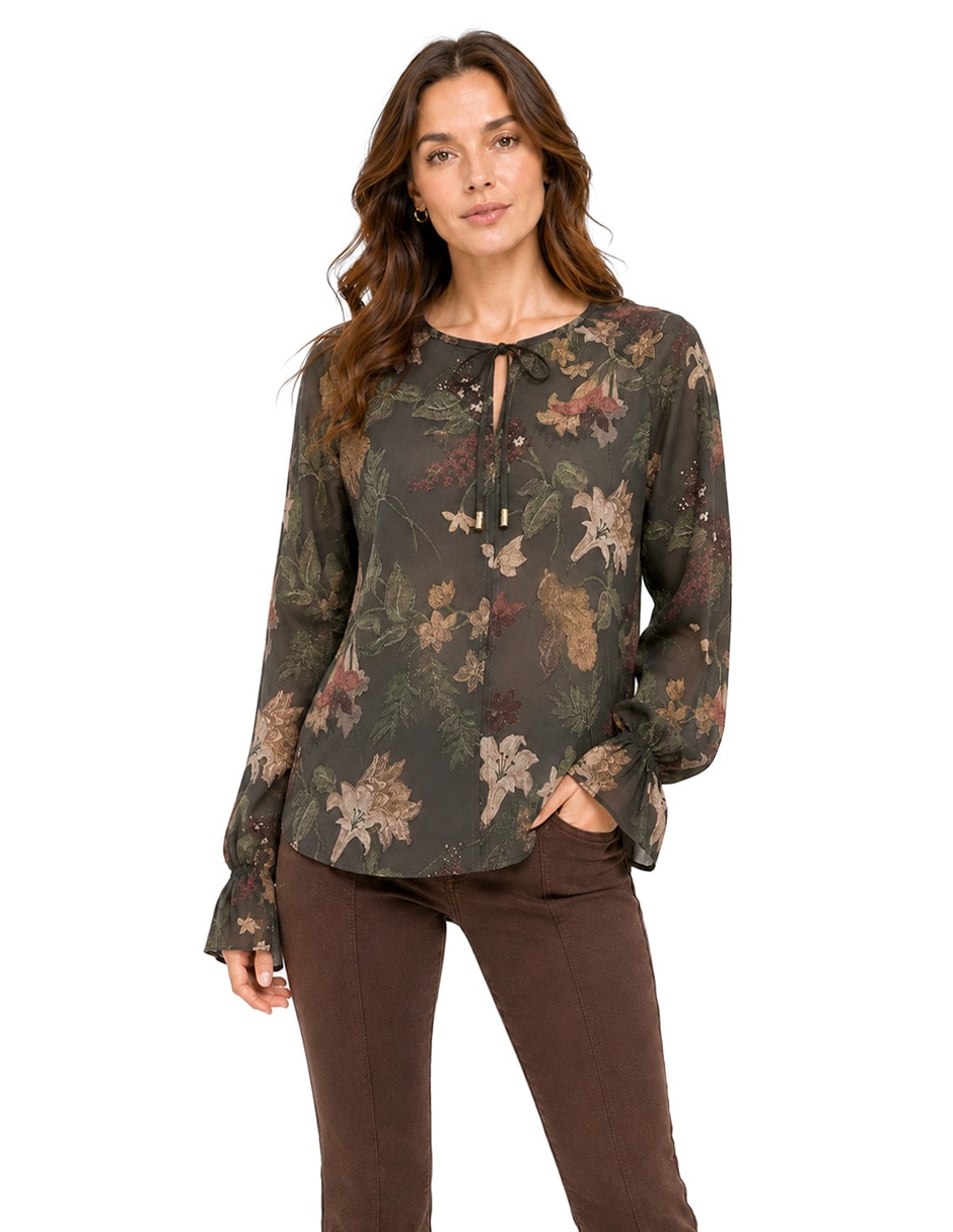 Blusa manga larga para mujer