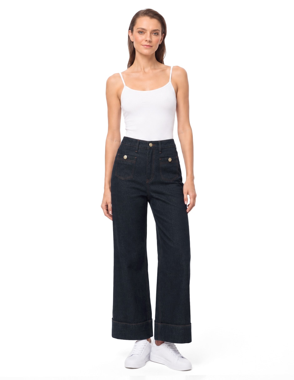 Jeans regular relajado 226012 corte cintura para mujer 2