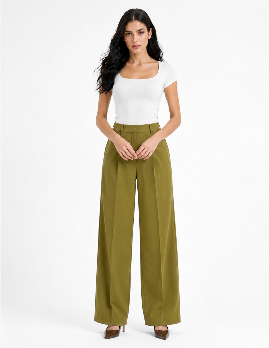 Pantalón de vestir recto para mujer 2