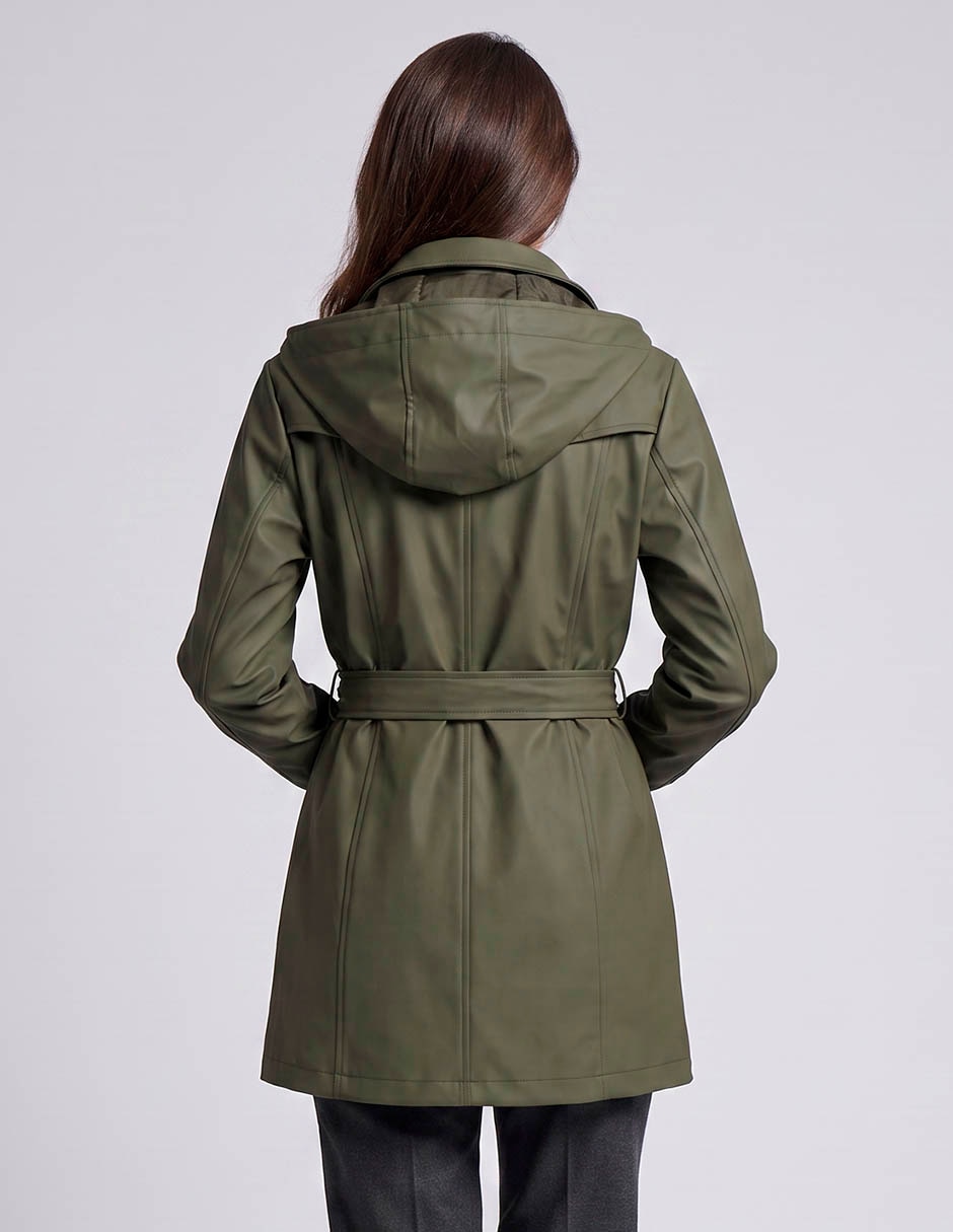 Gabardina impermeable capucha y bolsa davinchy para mujer
