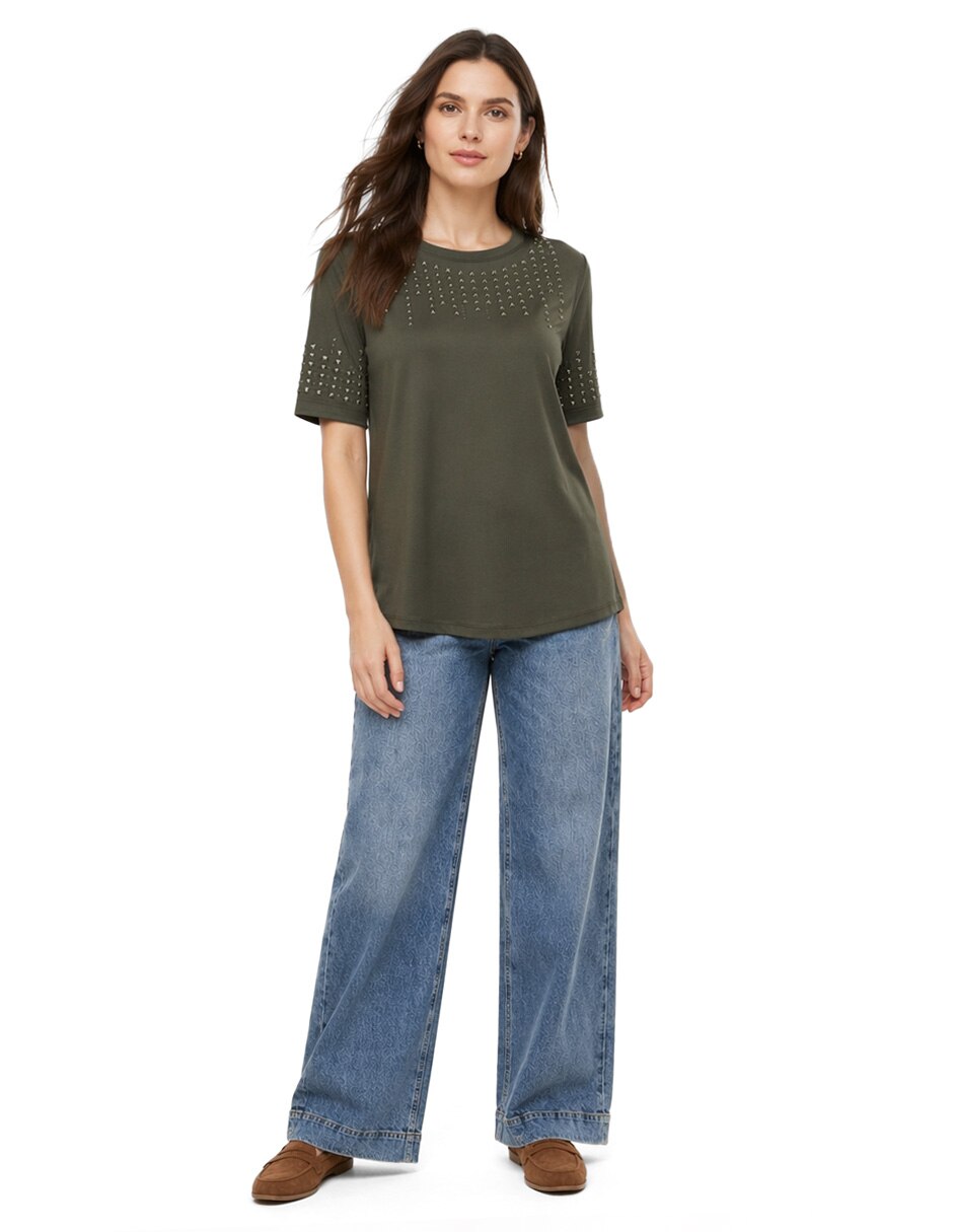 Blusa esenciales manga corta para mujer 2