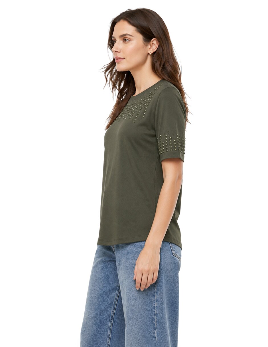 Blusa esenciales manga corta para mujer 5