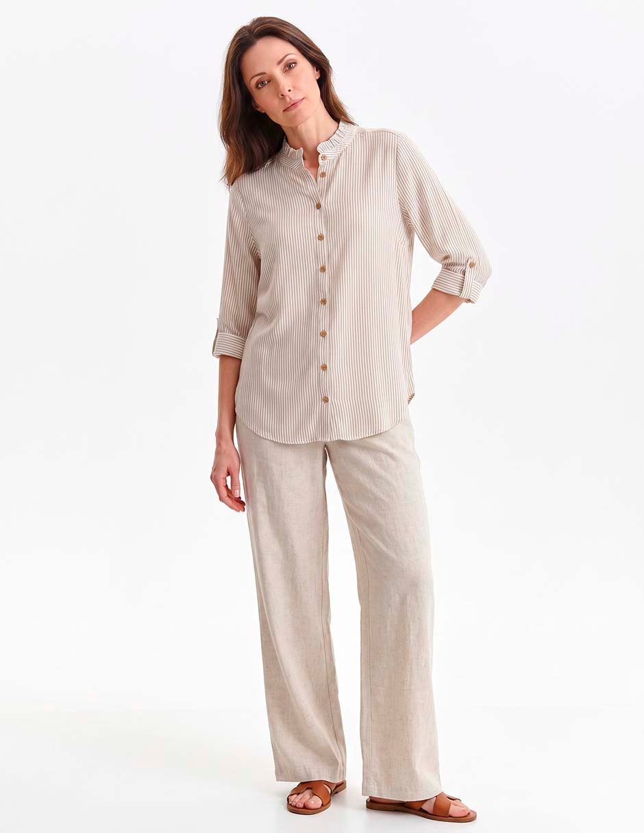 Blusa camisera manga 3/4 para mujer 1