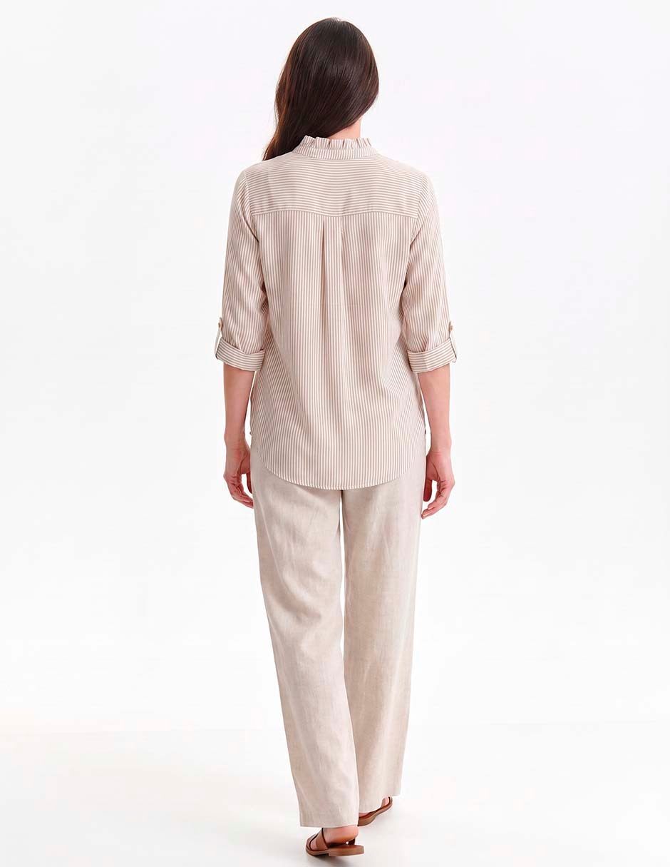 Blusa camisera manga 3/4 para mujer 4