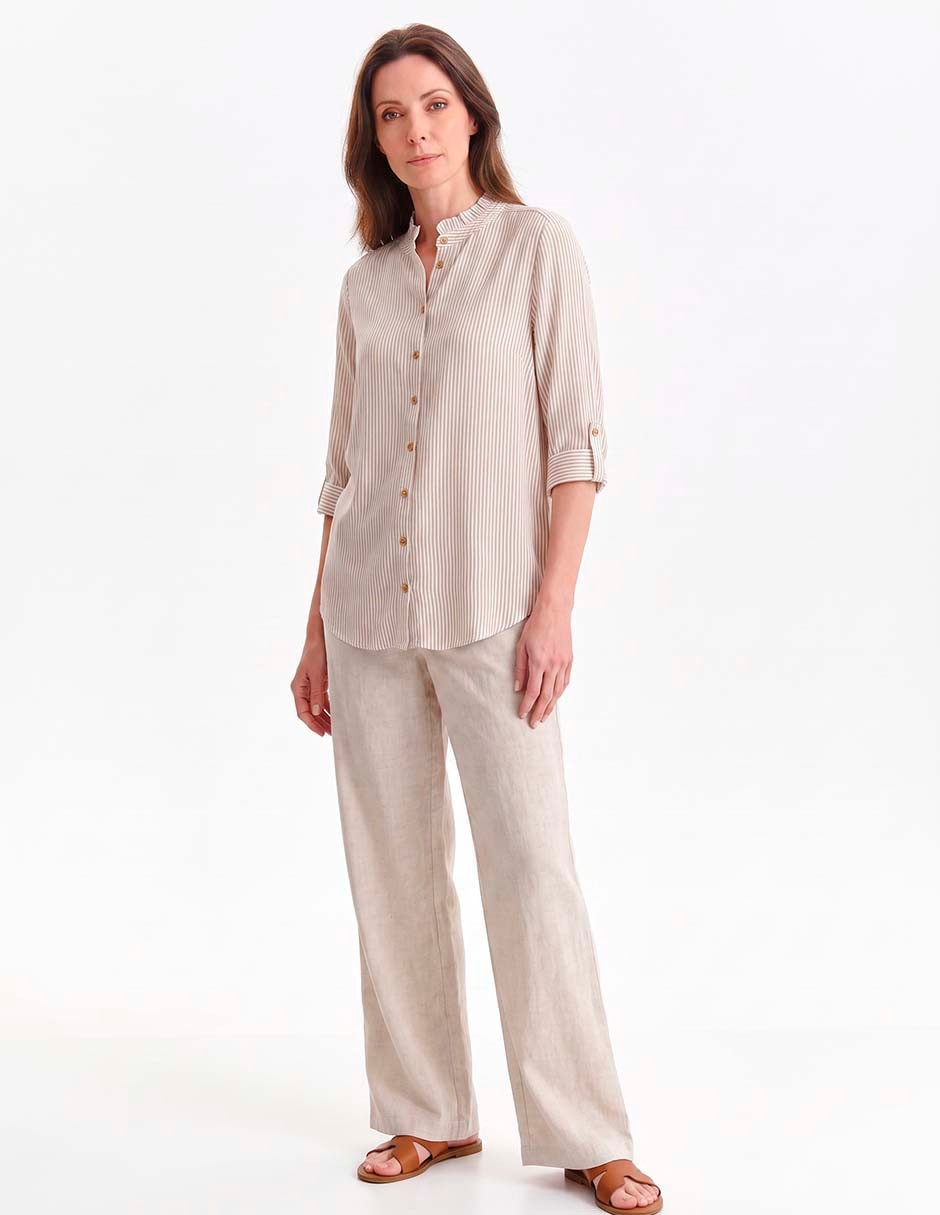 Blusa camisera manga 3/4 para mujer 3