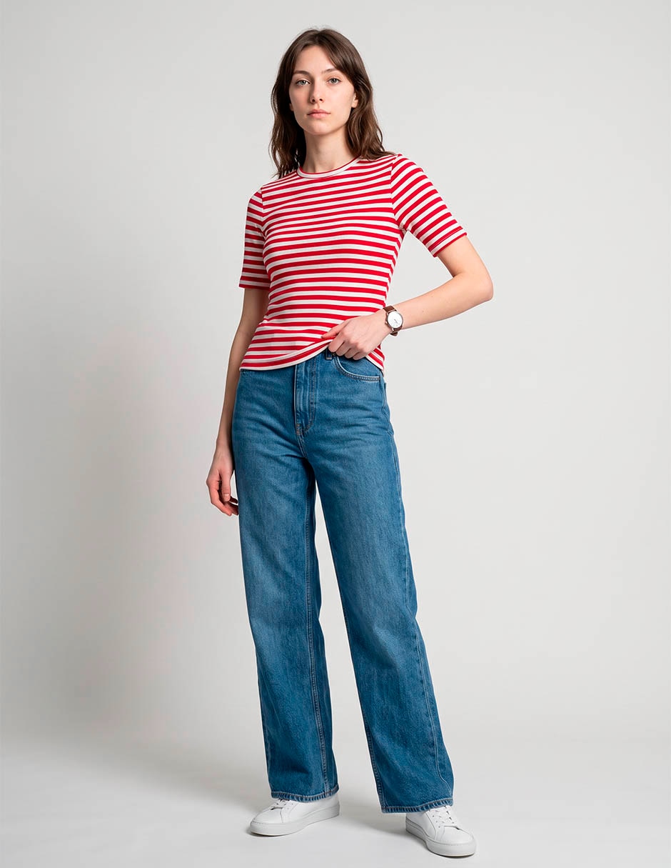 Playera manga corta cuello redondo para mujer 1