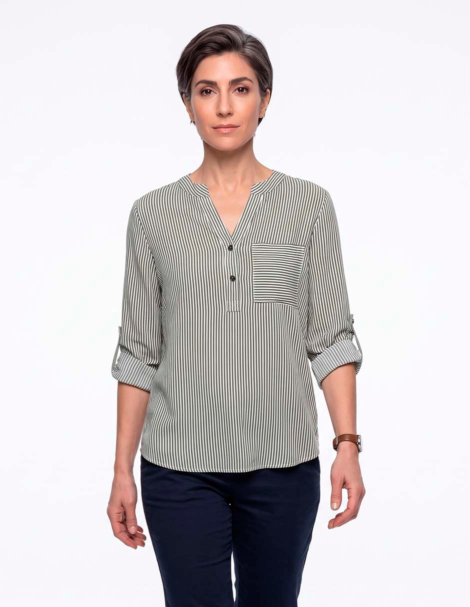 Blusa camisera manga 3/4 para mujer 1