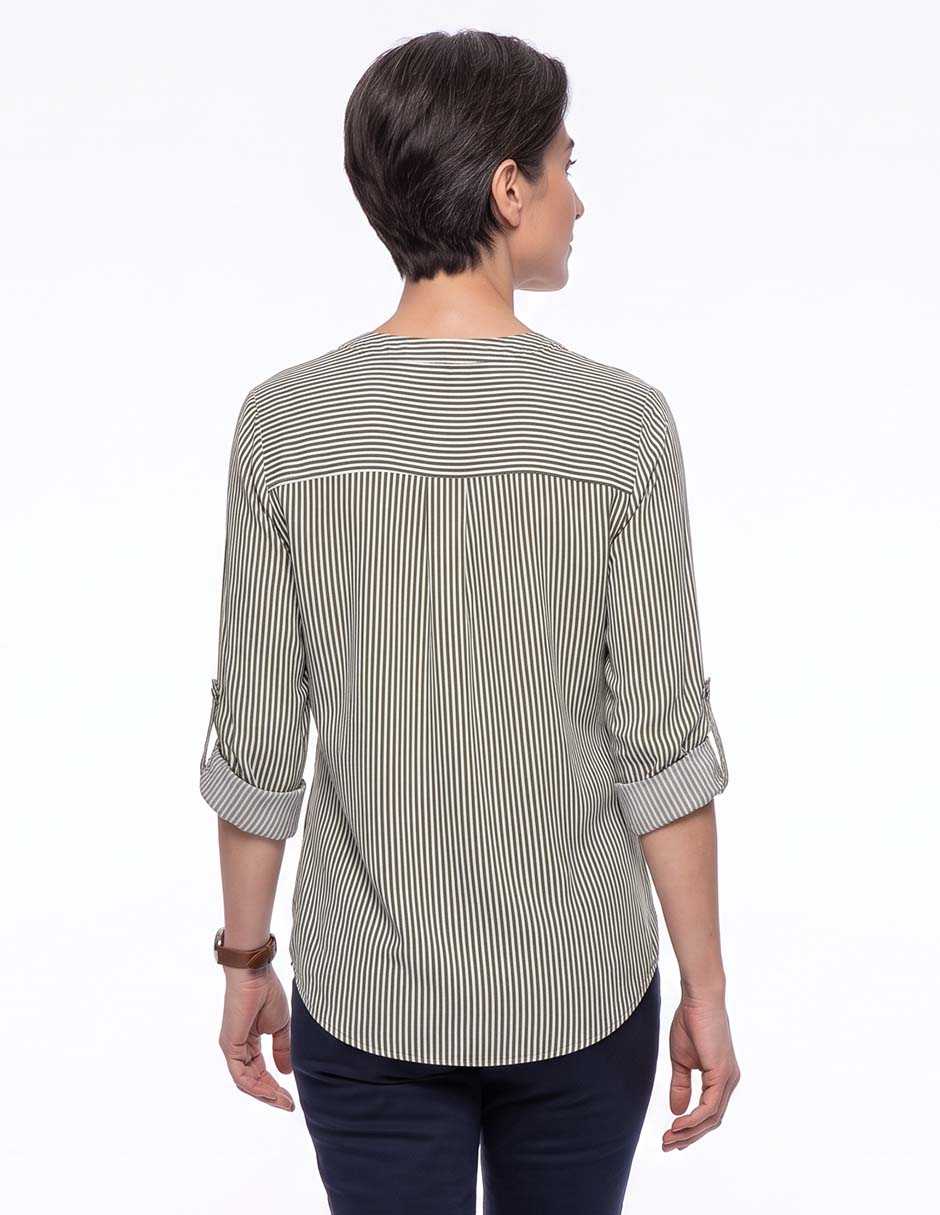 Blusa camisera manga 3/4 para mujer 4