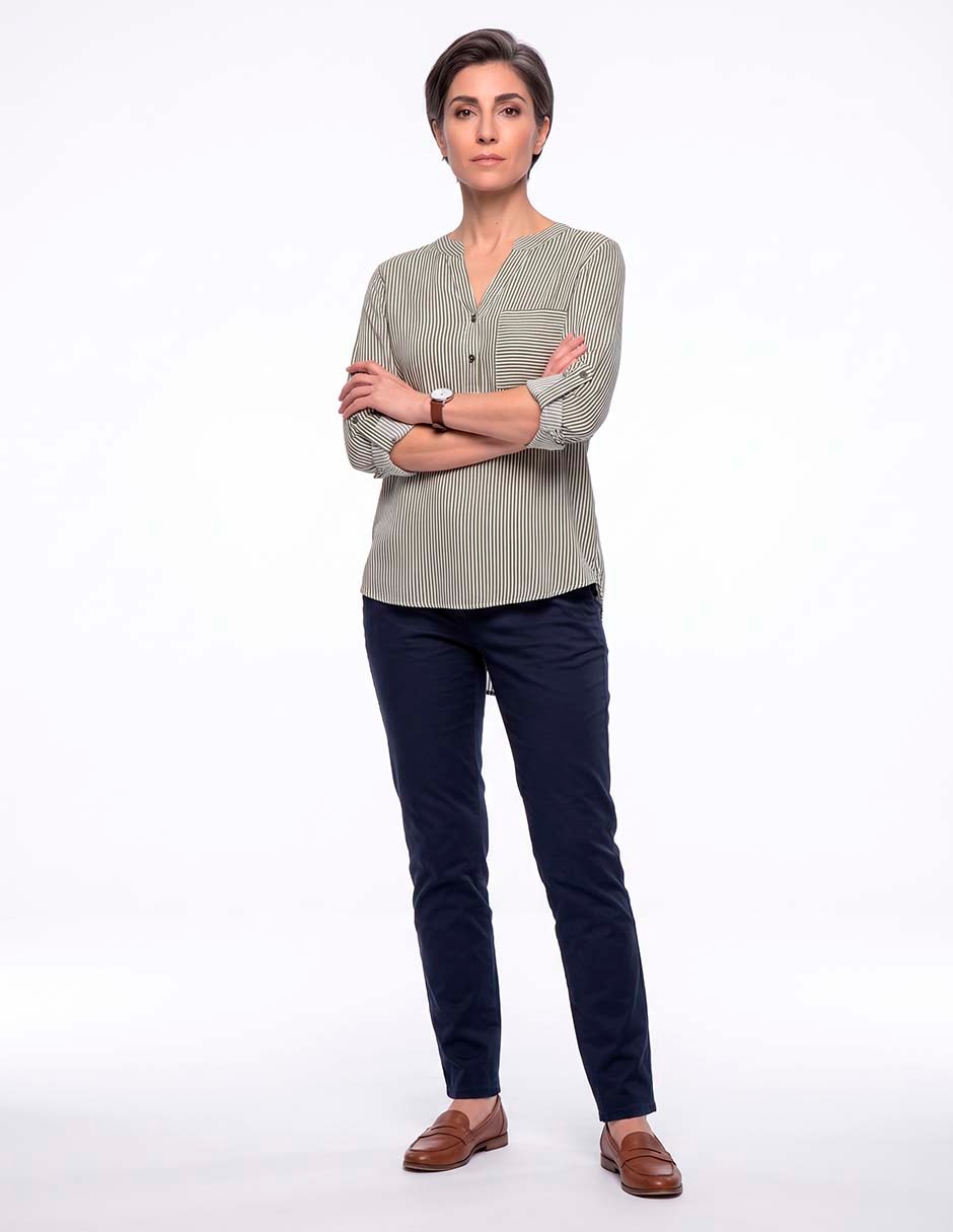 Blusa camisera manga 3/4 para mujer 3