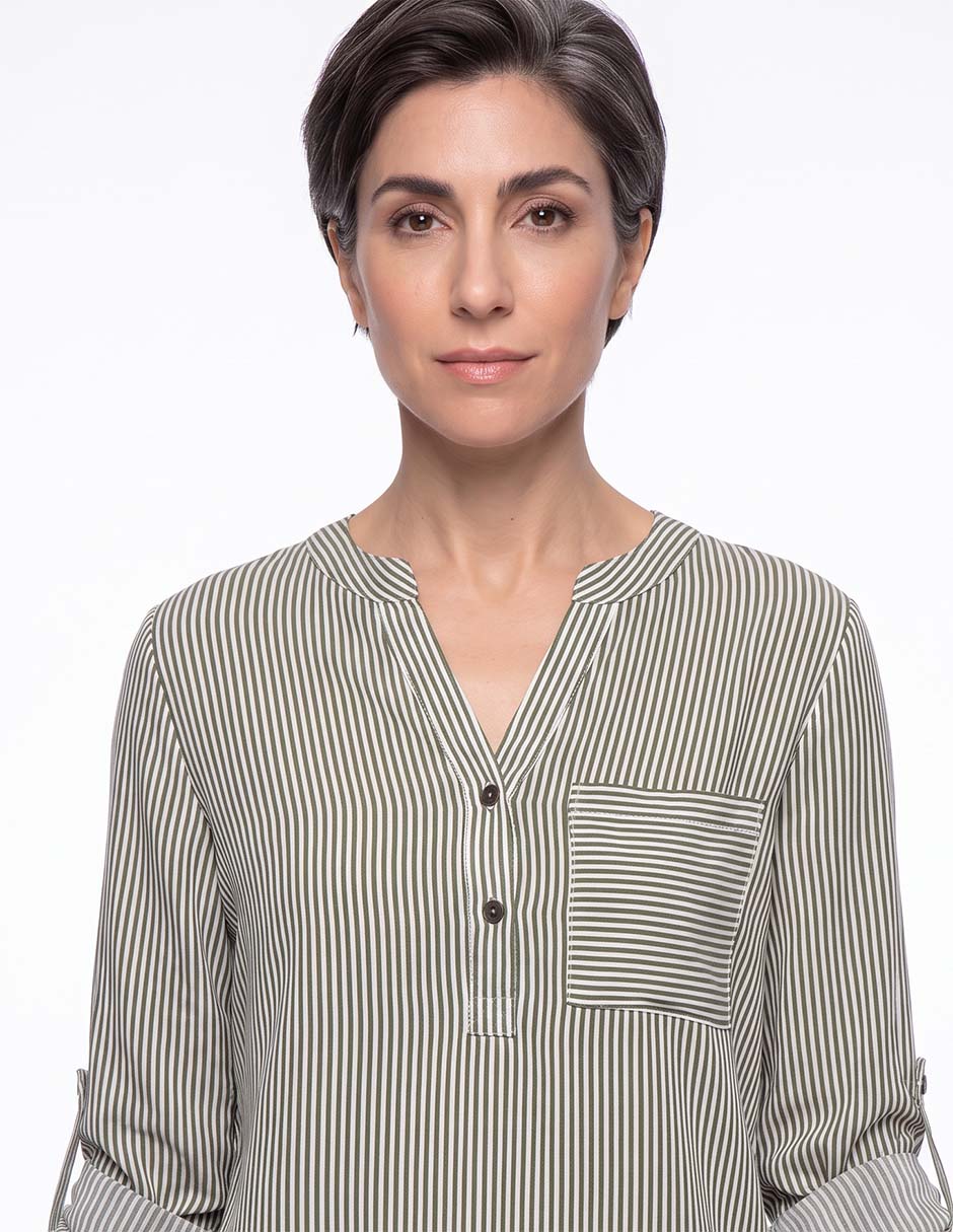 Blusa camisera manga 3/4 para mujer 2