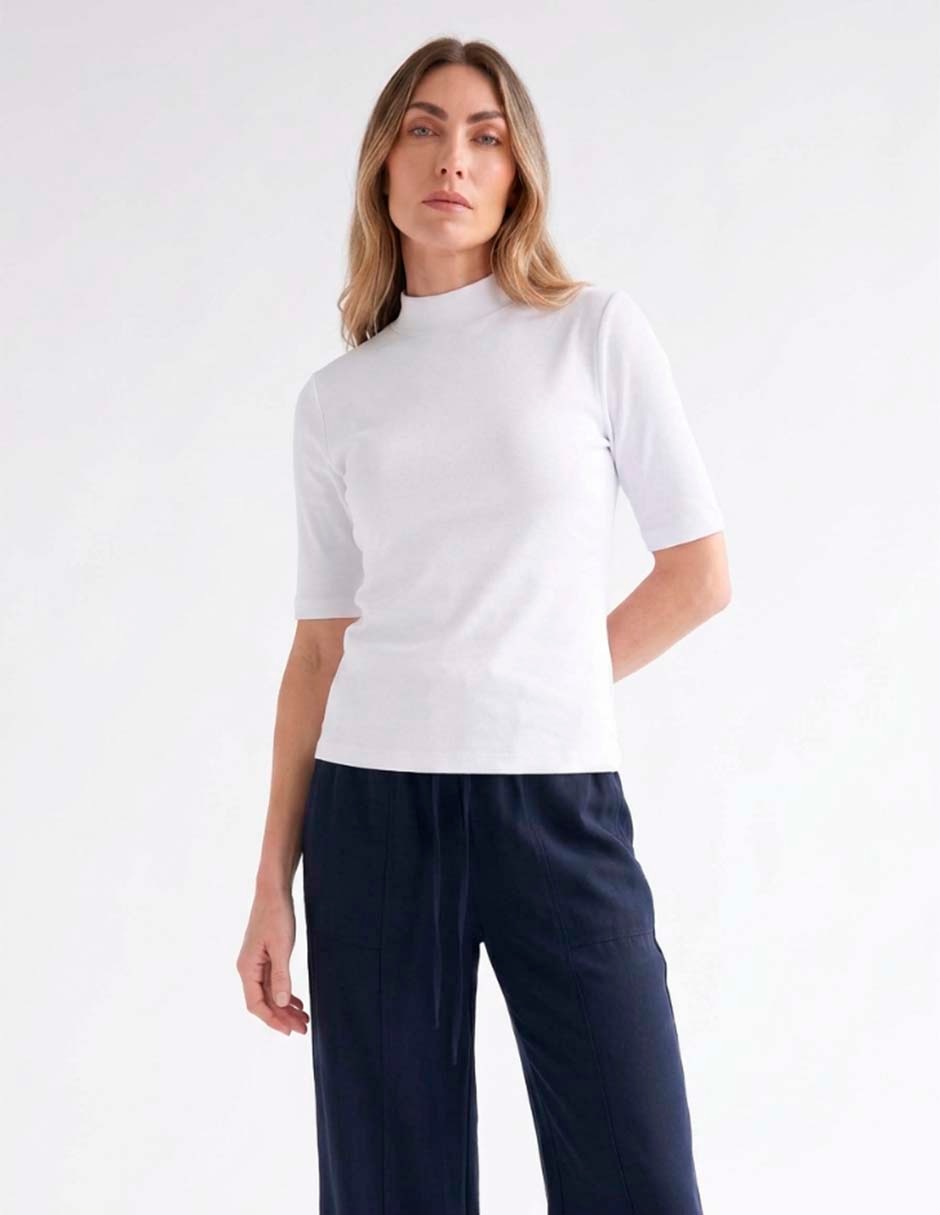 Playera manga corta cuello alto para mujer Playera manga corta cuello alto para mujer