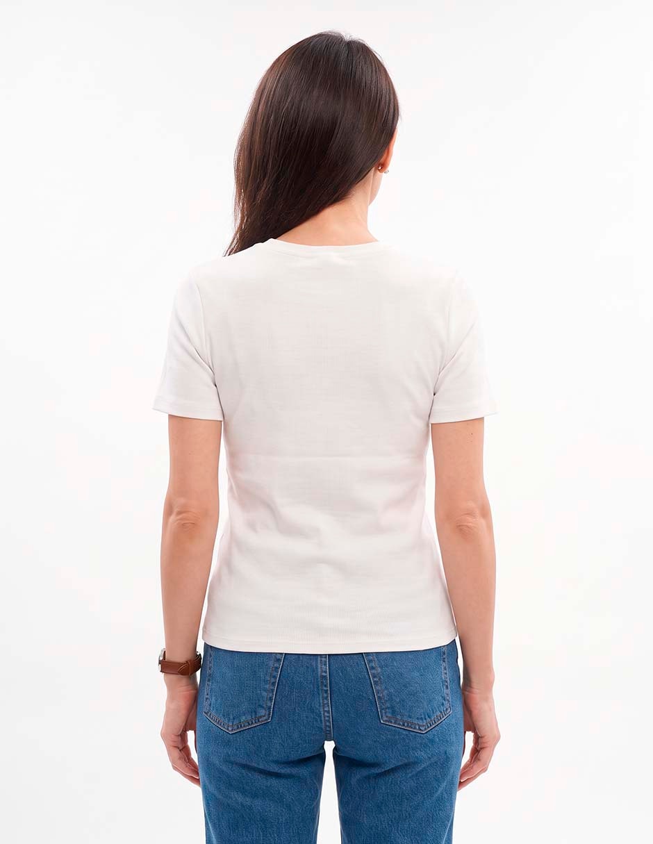 Playera manga corta cuello redondo para mujer 4