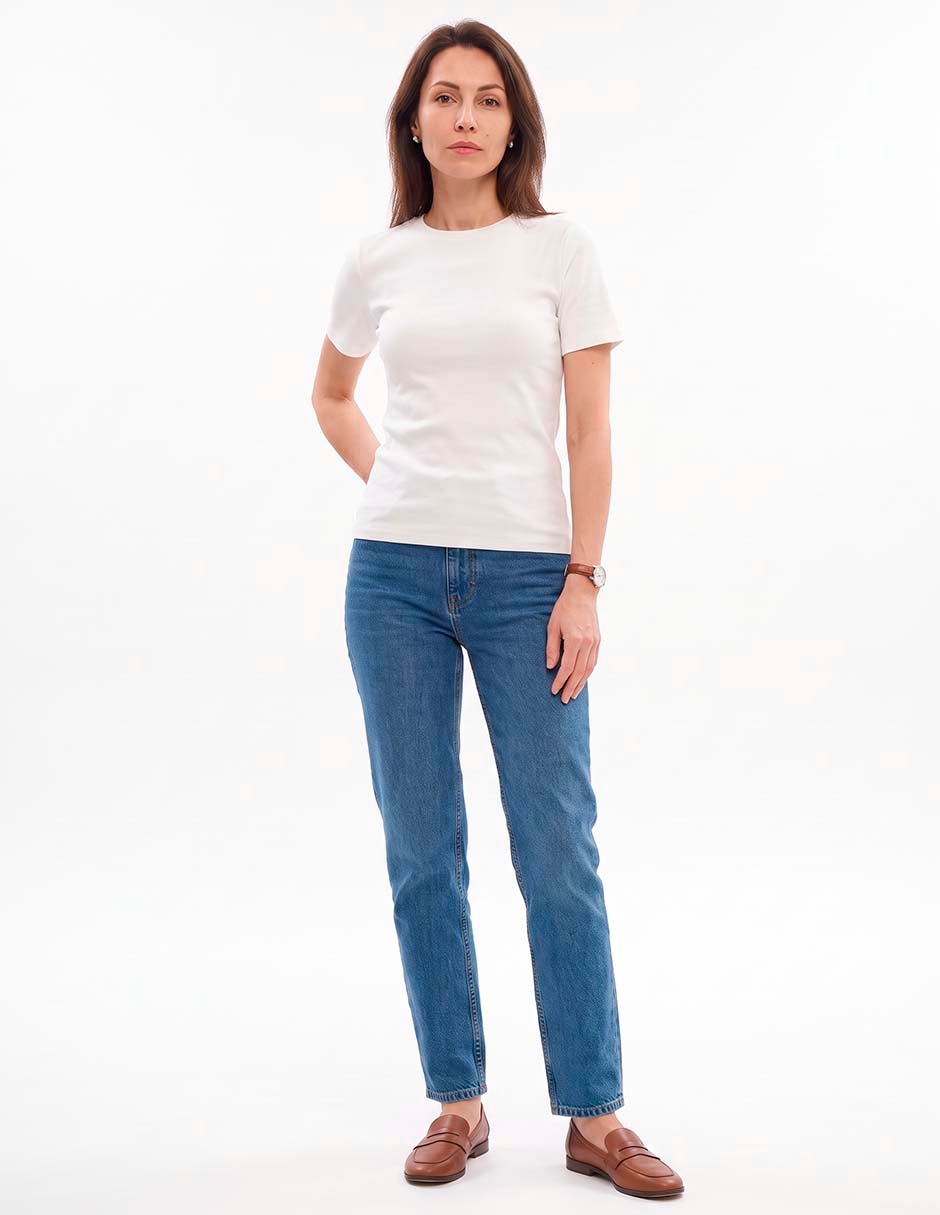 Playera manga corta cuello redondo para mujer 3