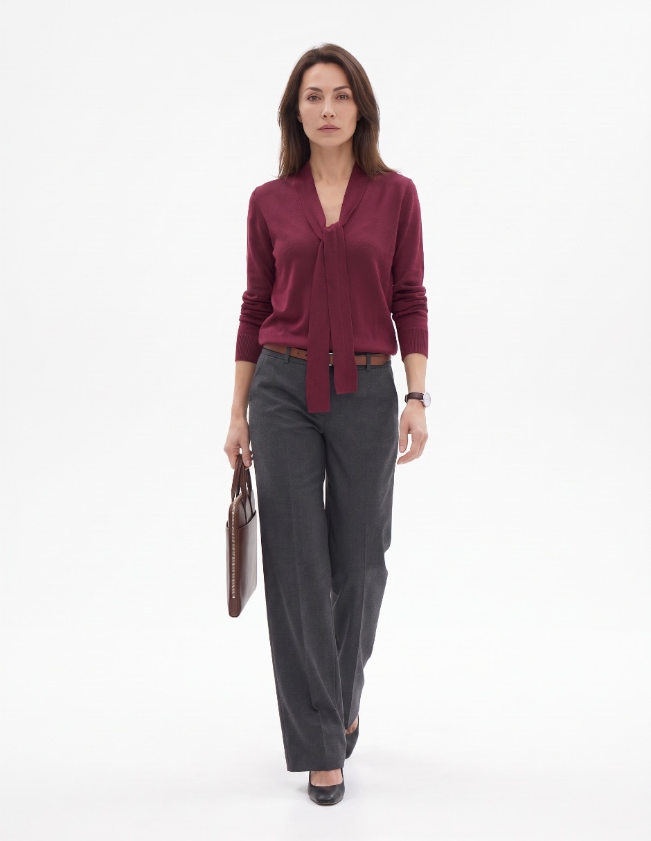 Suéter cuello V para mujer 3
