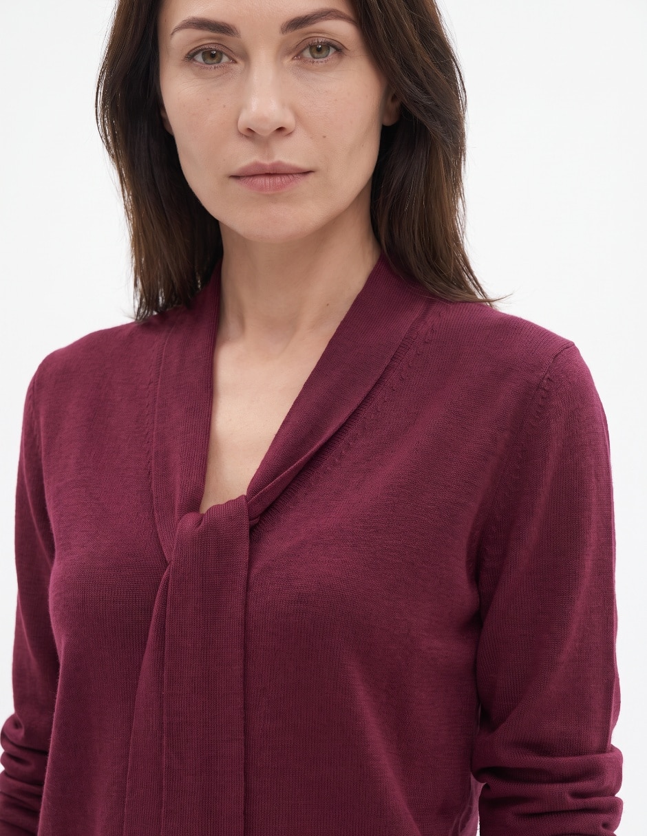 Suéter cuello V para mujer 4