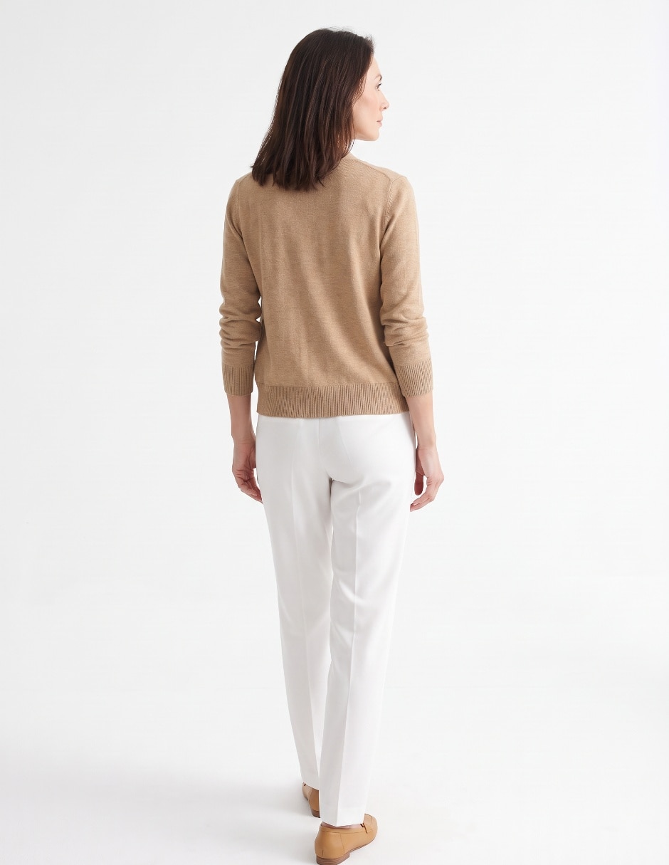 Suéter cuello V para mujer 2