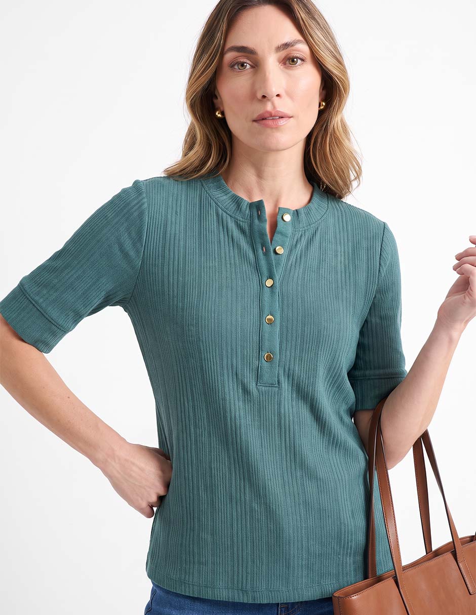Playera manga larga cuello redondo para mujer 4