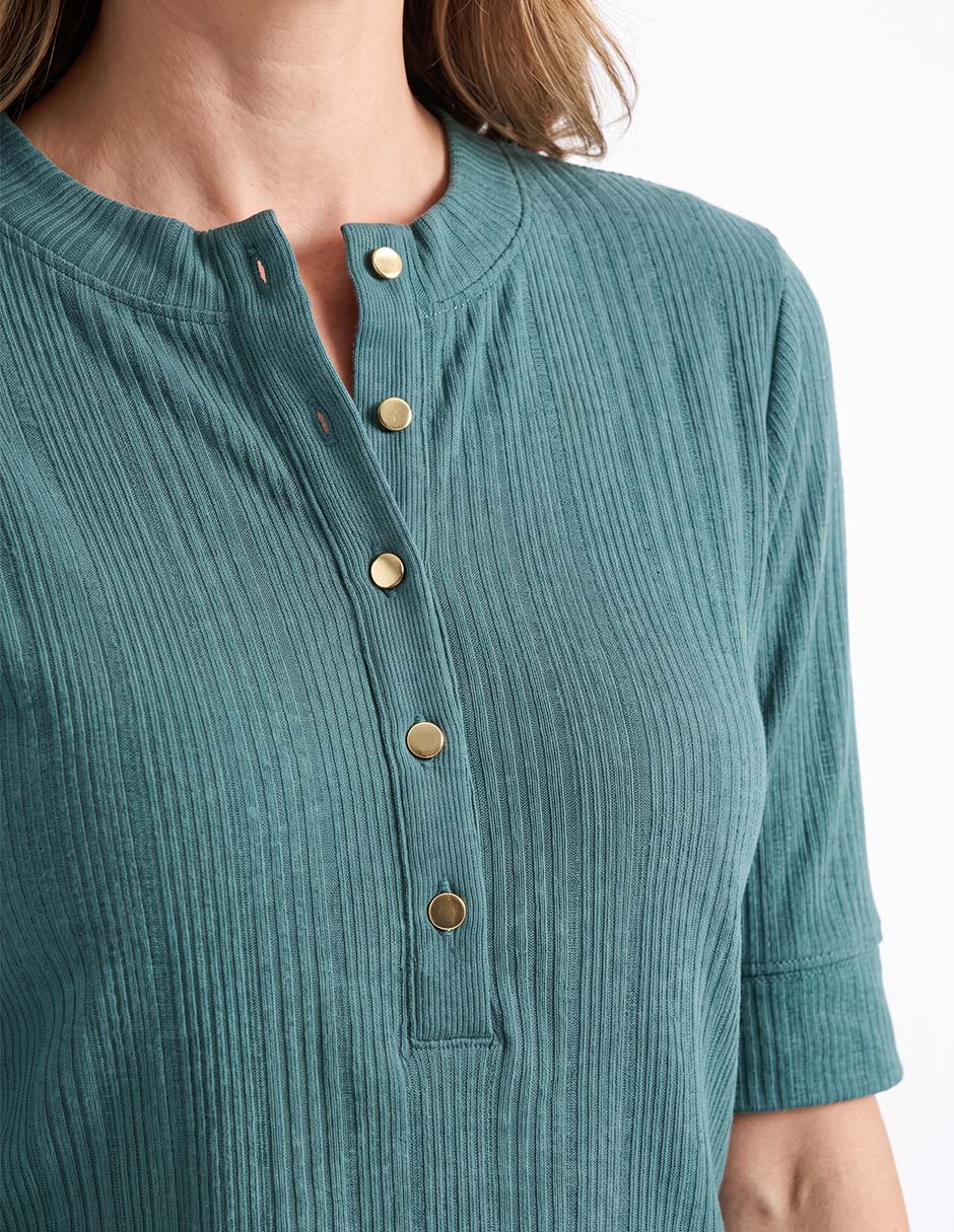 Playera manga larga cuello redondo para mujer 2
