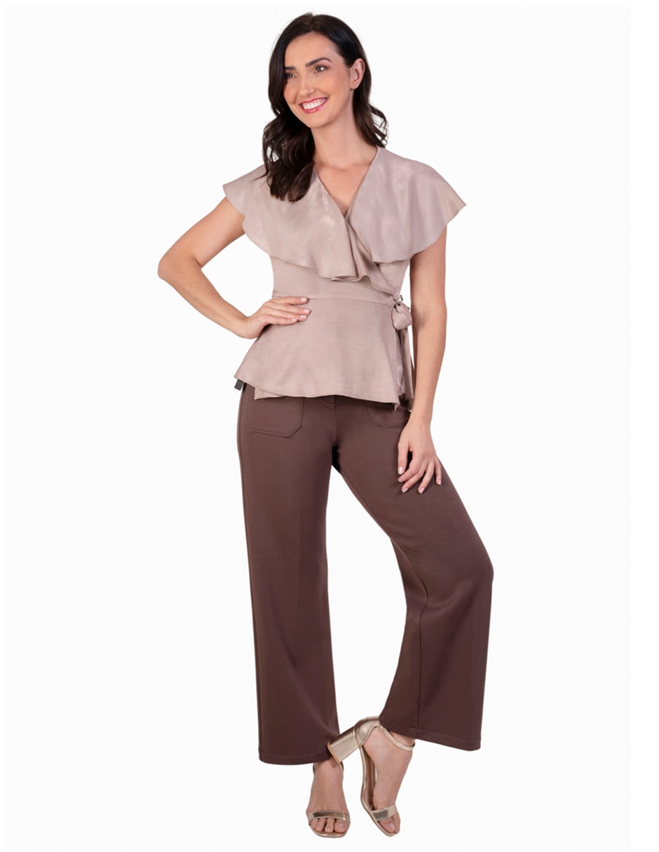 Blusa atelier petite manga corta para mujer
