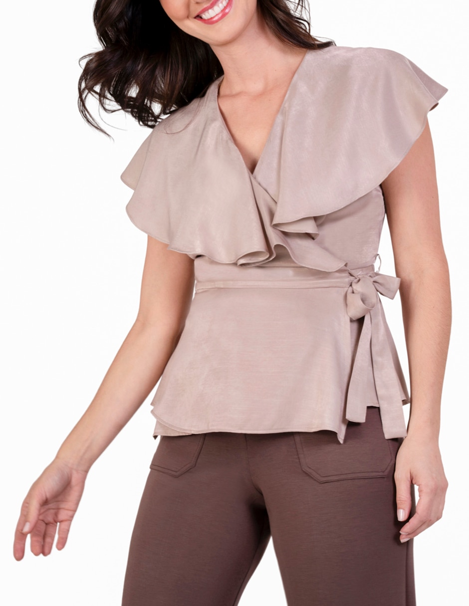 Blusa atelier petite manga corta para mujer