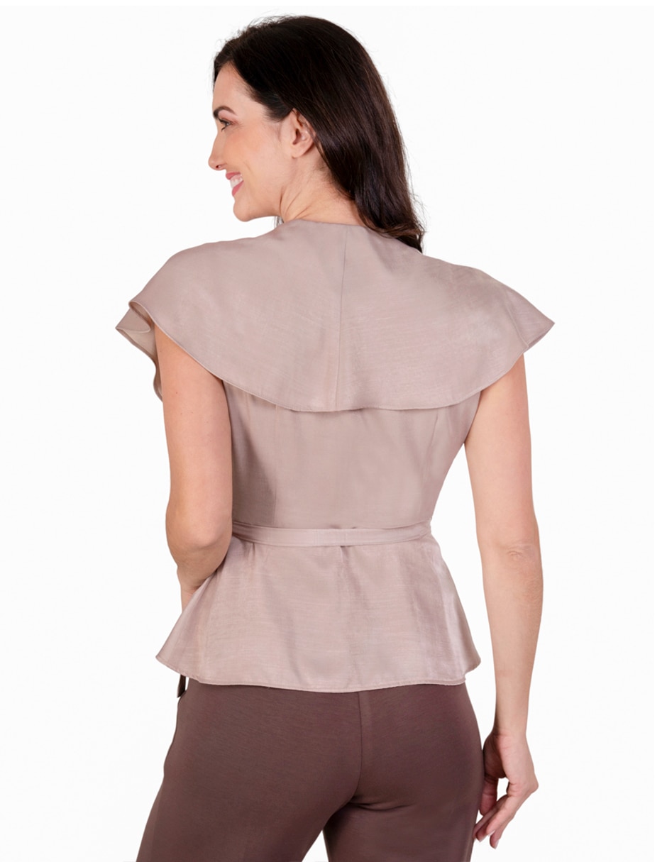 Blusa atelier petite manga corta para mujer