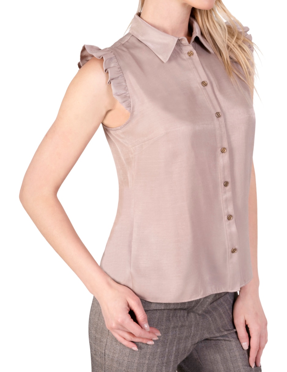 Blusa atelier petite manga corta para mujer