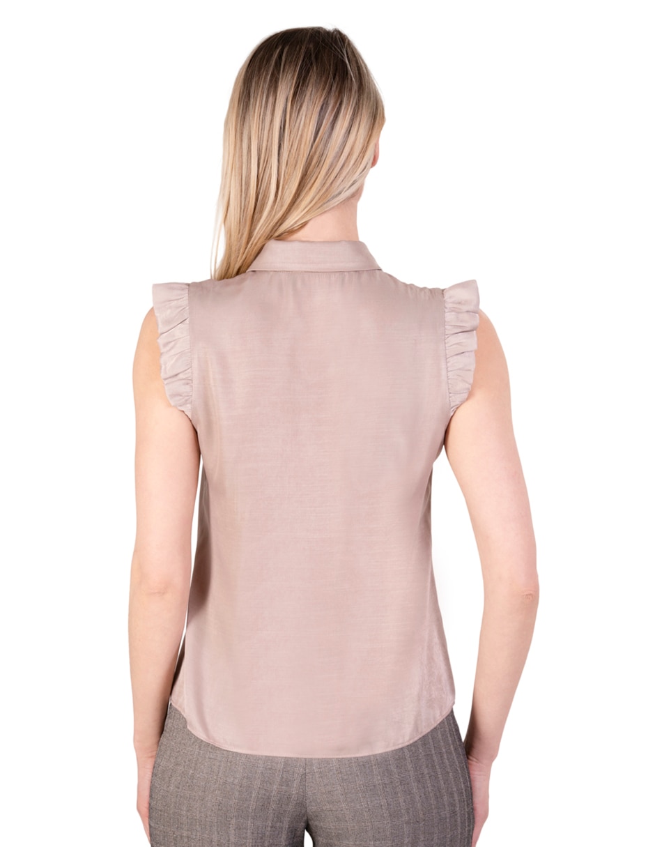 Blusa atelier petite manga corta para mujer