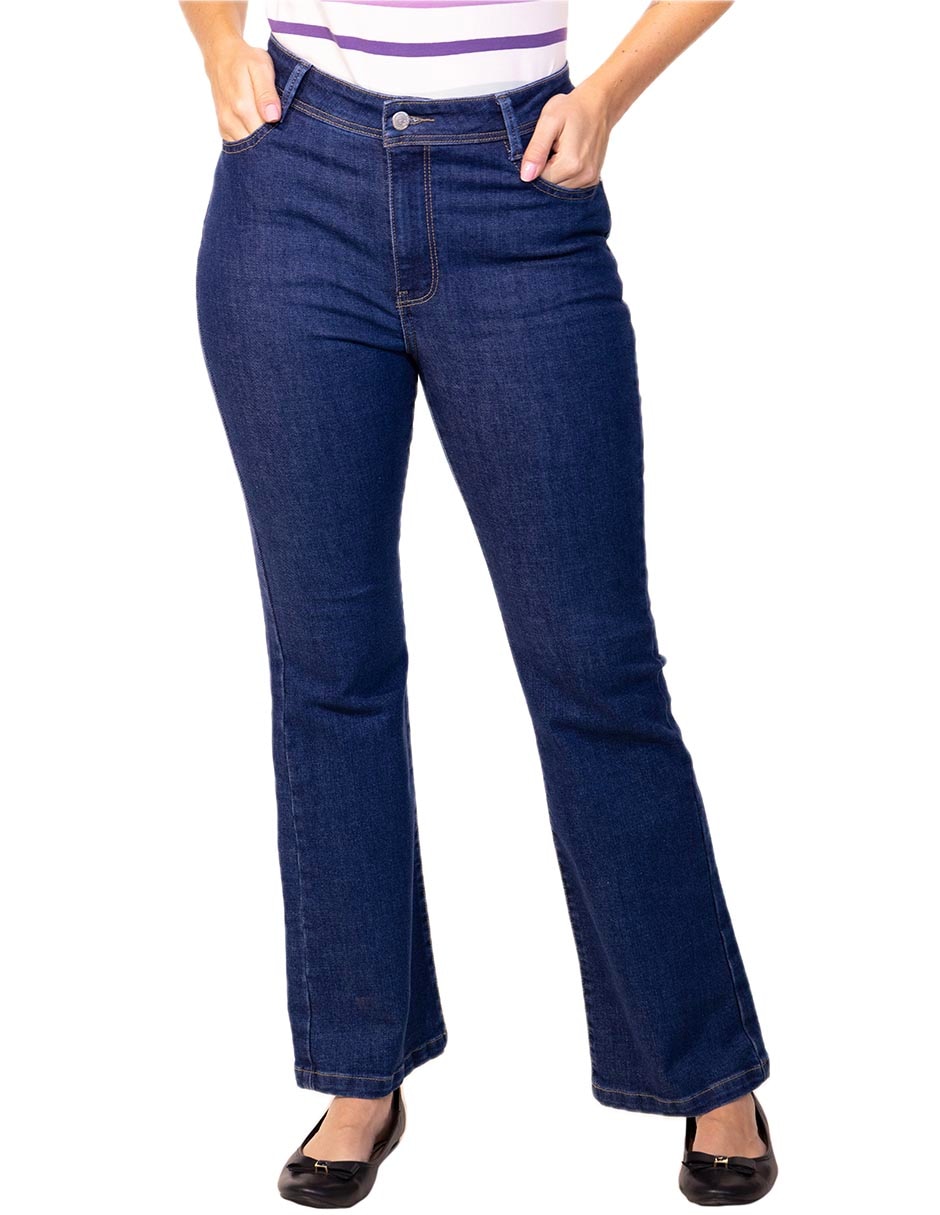 Jeans regular straight cintura hannon para mujer