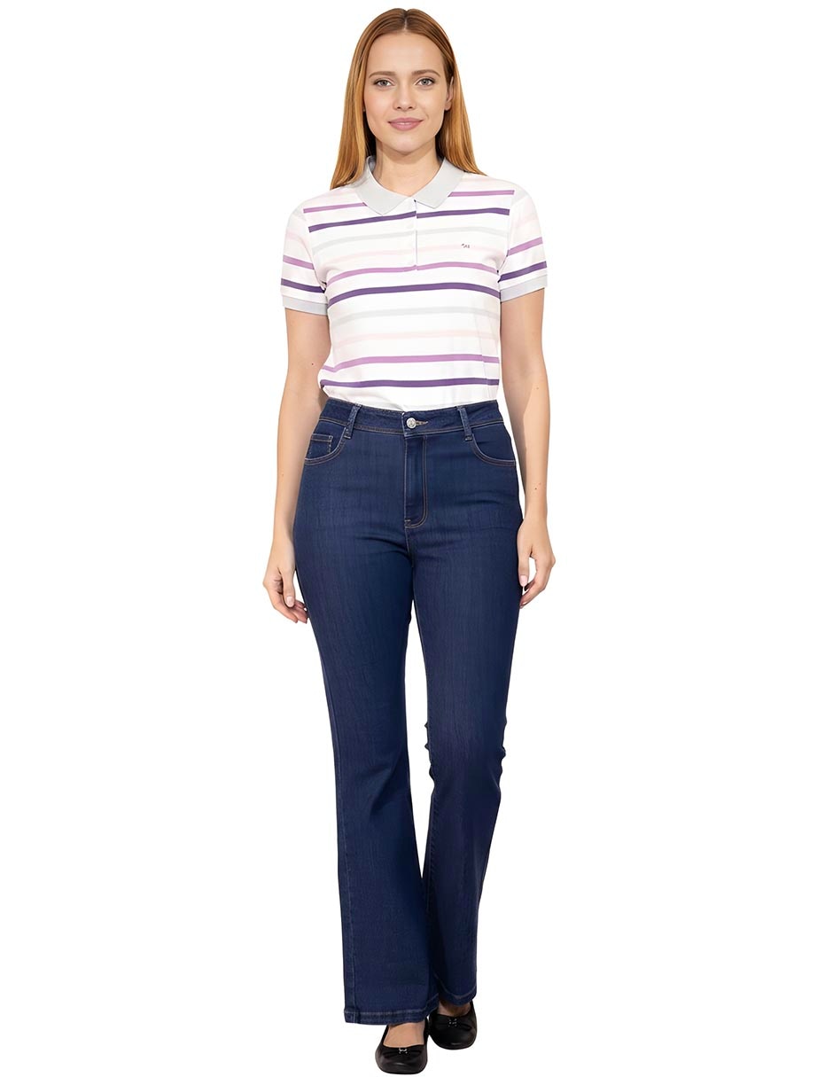 Jeans regular straight cintura hannon para mujer 4