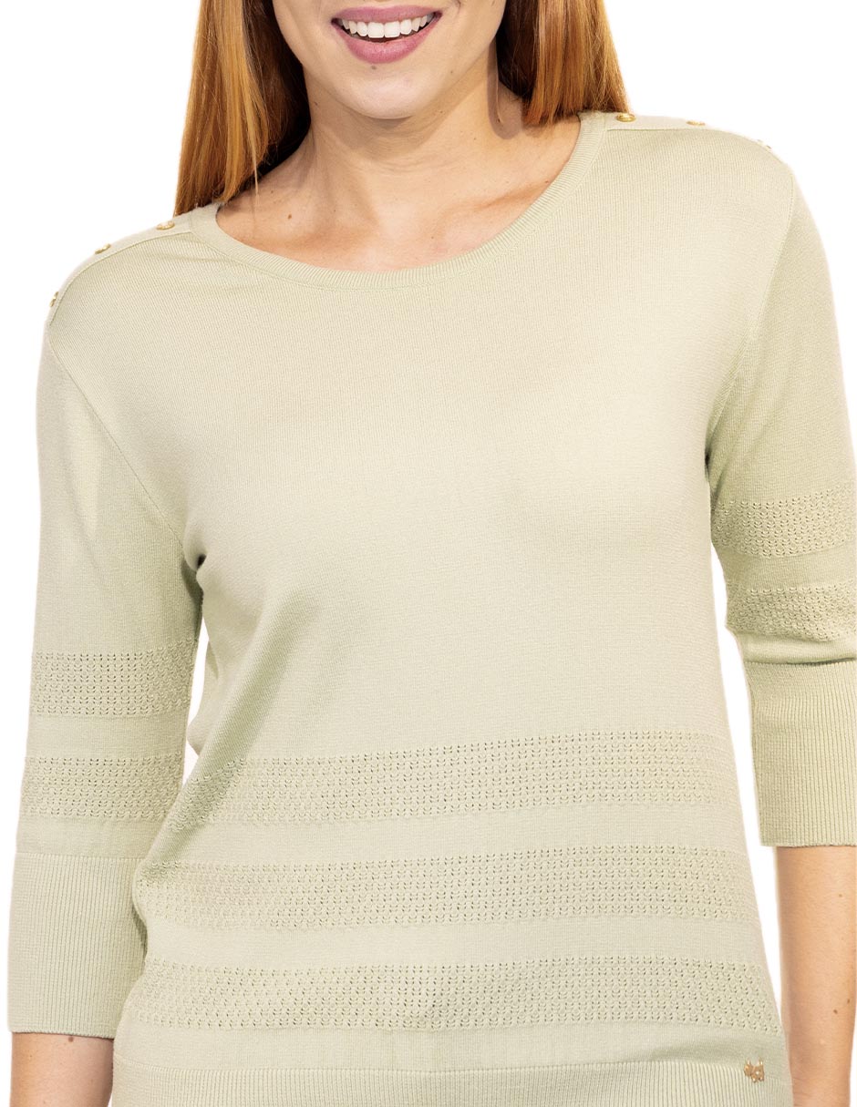 Suéter cuello redondo para mujer 2