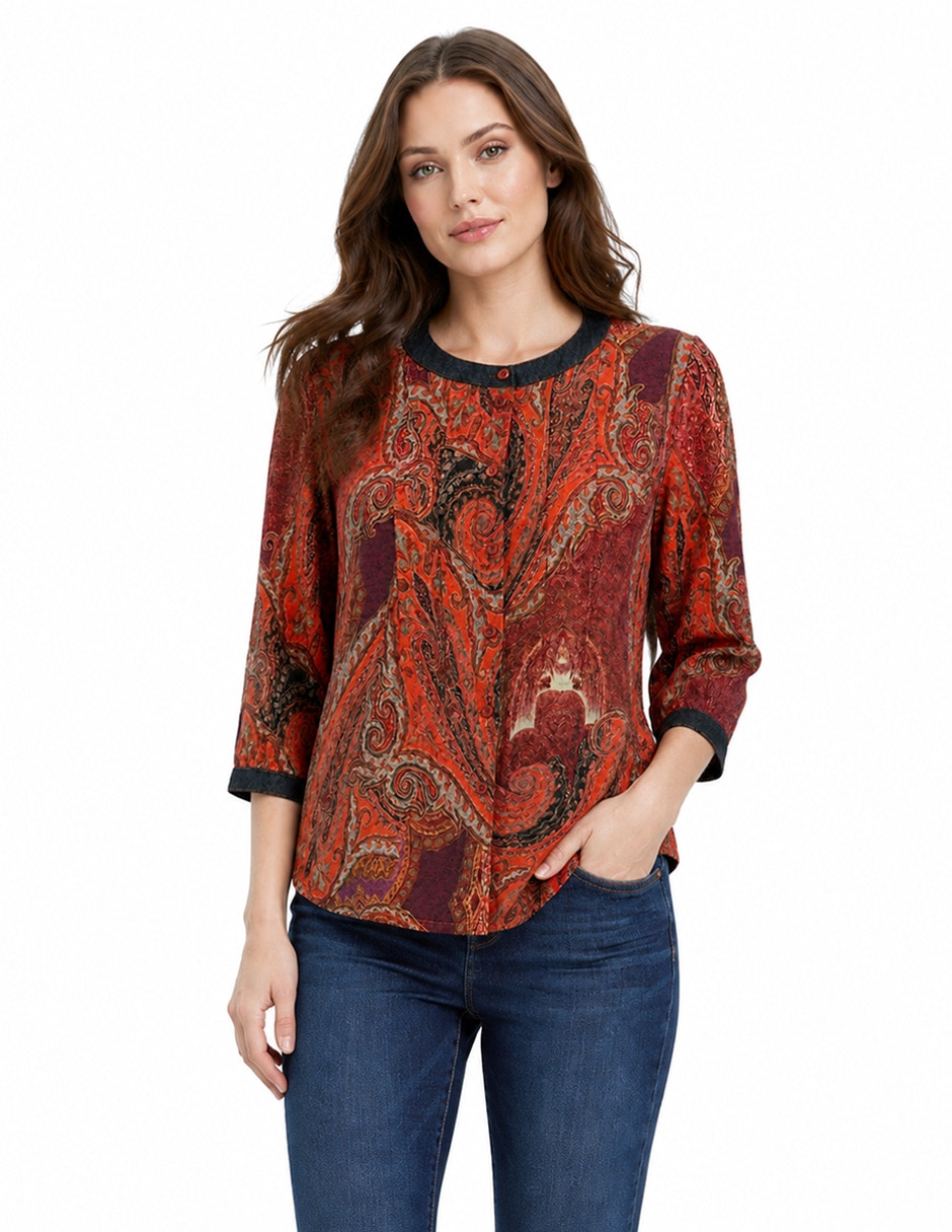 Blusa Gardenia manga 3/4 para mujer Blusa Gardenia manga 3/4 para mujer