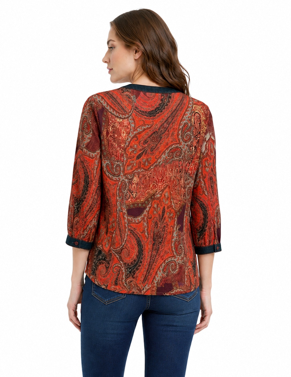 Blusa Gardenia manga 3/4 para mujer 3