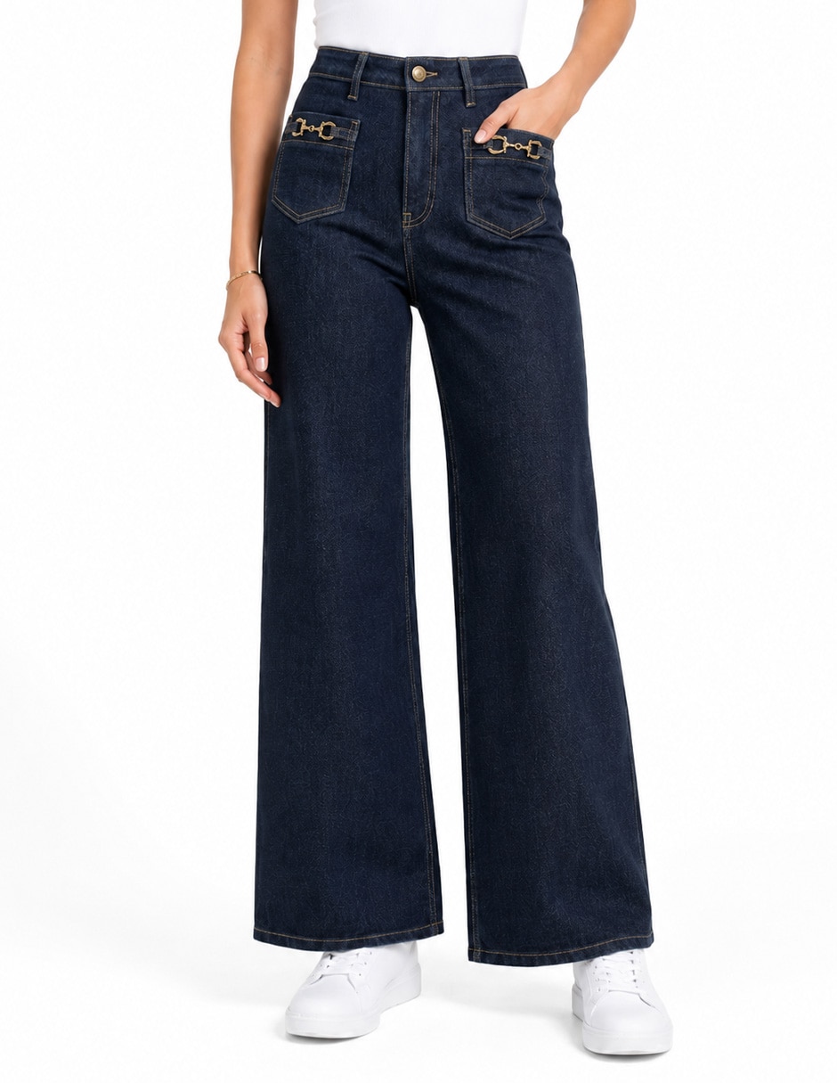 Jeans regular bota corte cintura para mujer Jeans regular bota corte cintura para mujer