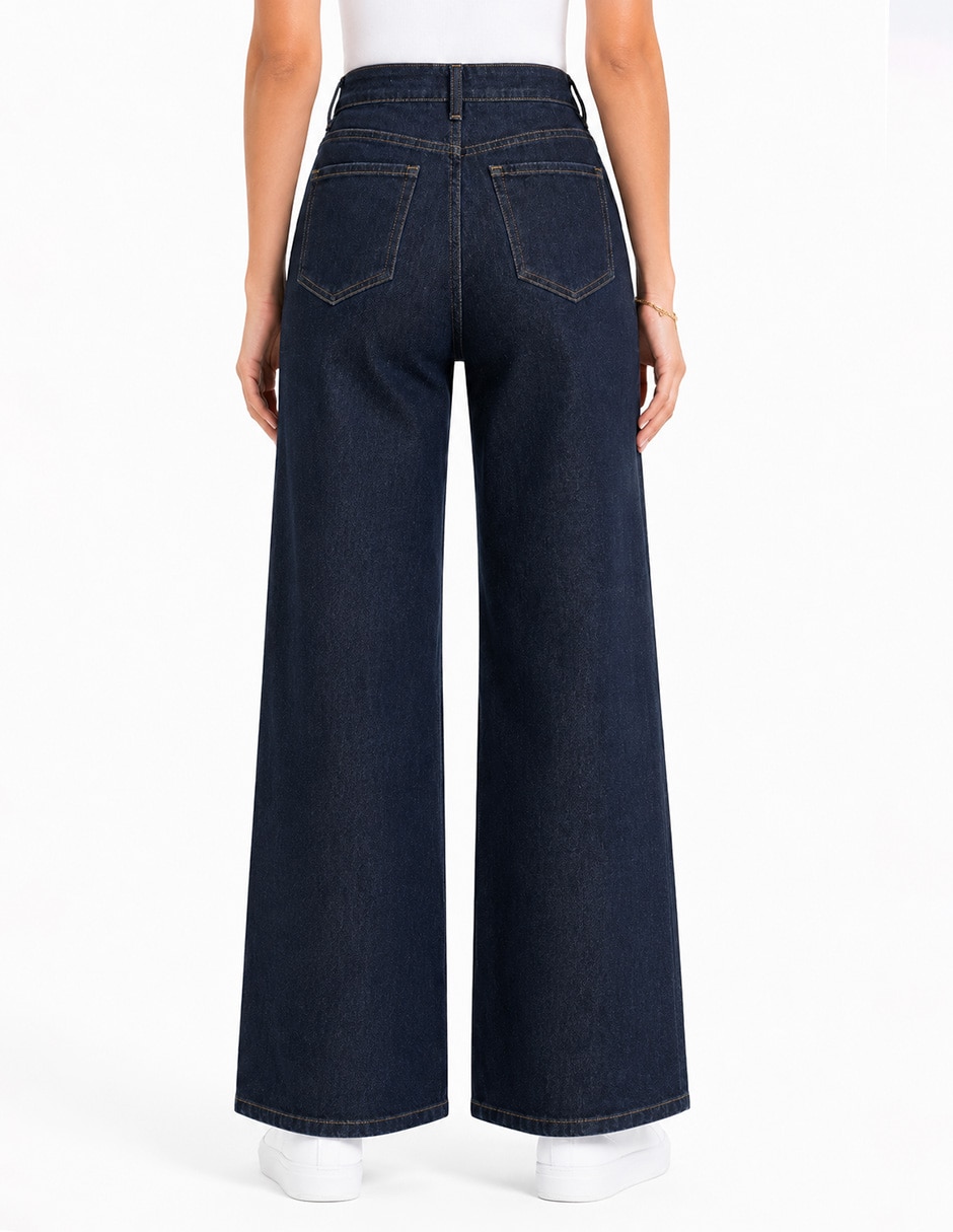 Jeans regular bota corte cintura para mujer 3