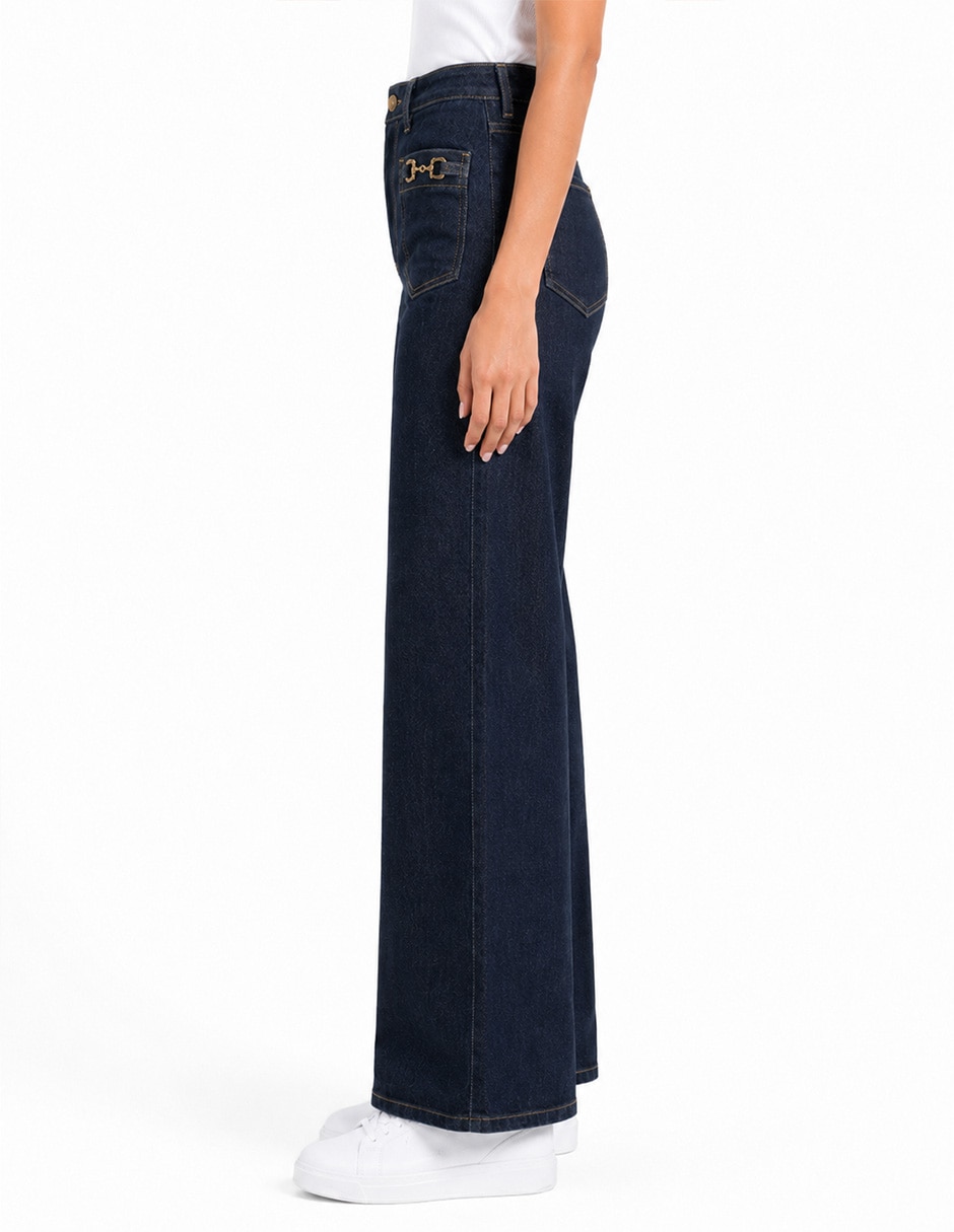 Jeans regular bota corte cintura para mujer 5