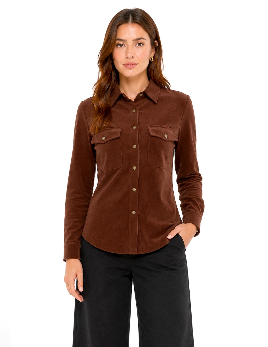 Blusa camisera blusa esenciales manga larga para mujer