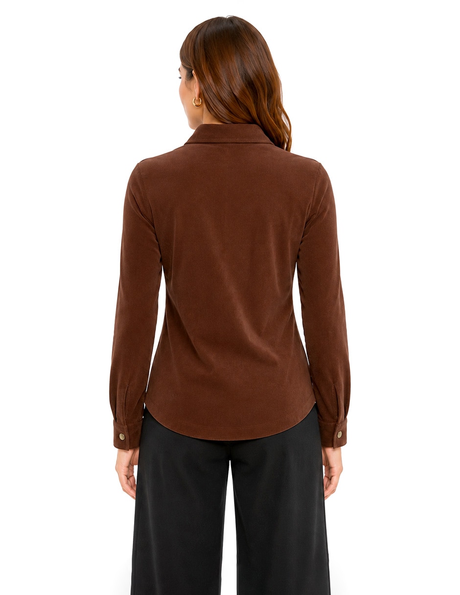 Blusa camisera blusa esenciales manga larga para mujer 3