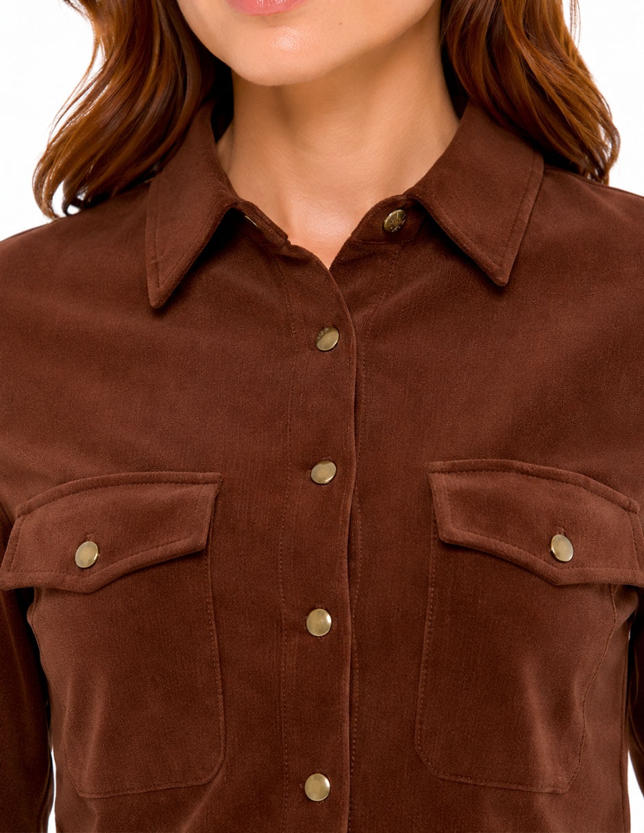 Blusa camisera blusa esenciales manga larga para mujer 4