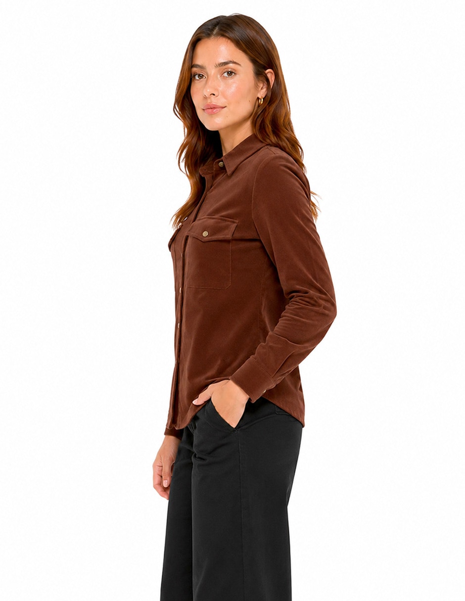 Blusa camisera blusa esenciales manga larga para mujer 5
