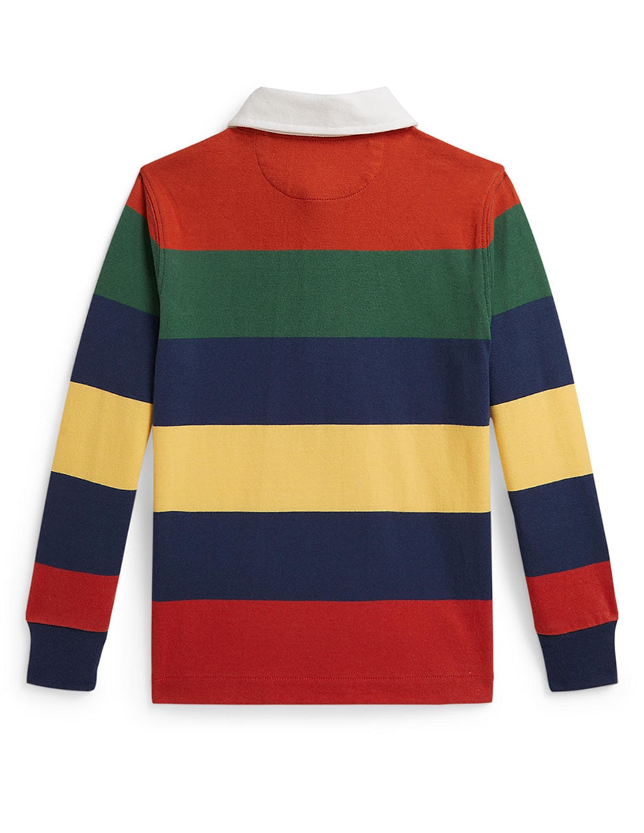 Playera tipo polo de algodón para niño